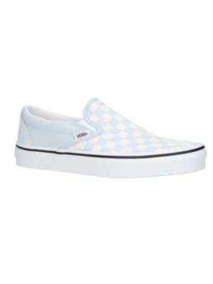 Vans slip on sale checkerboard light blue